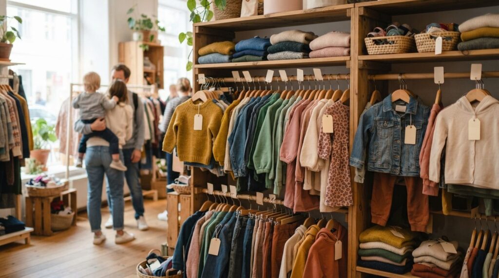 Professional stock photo of an organized secondhand children